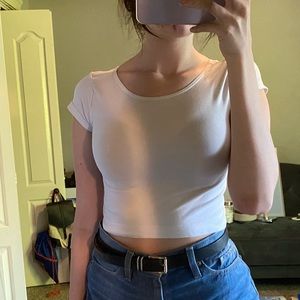 white crop top